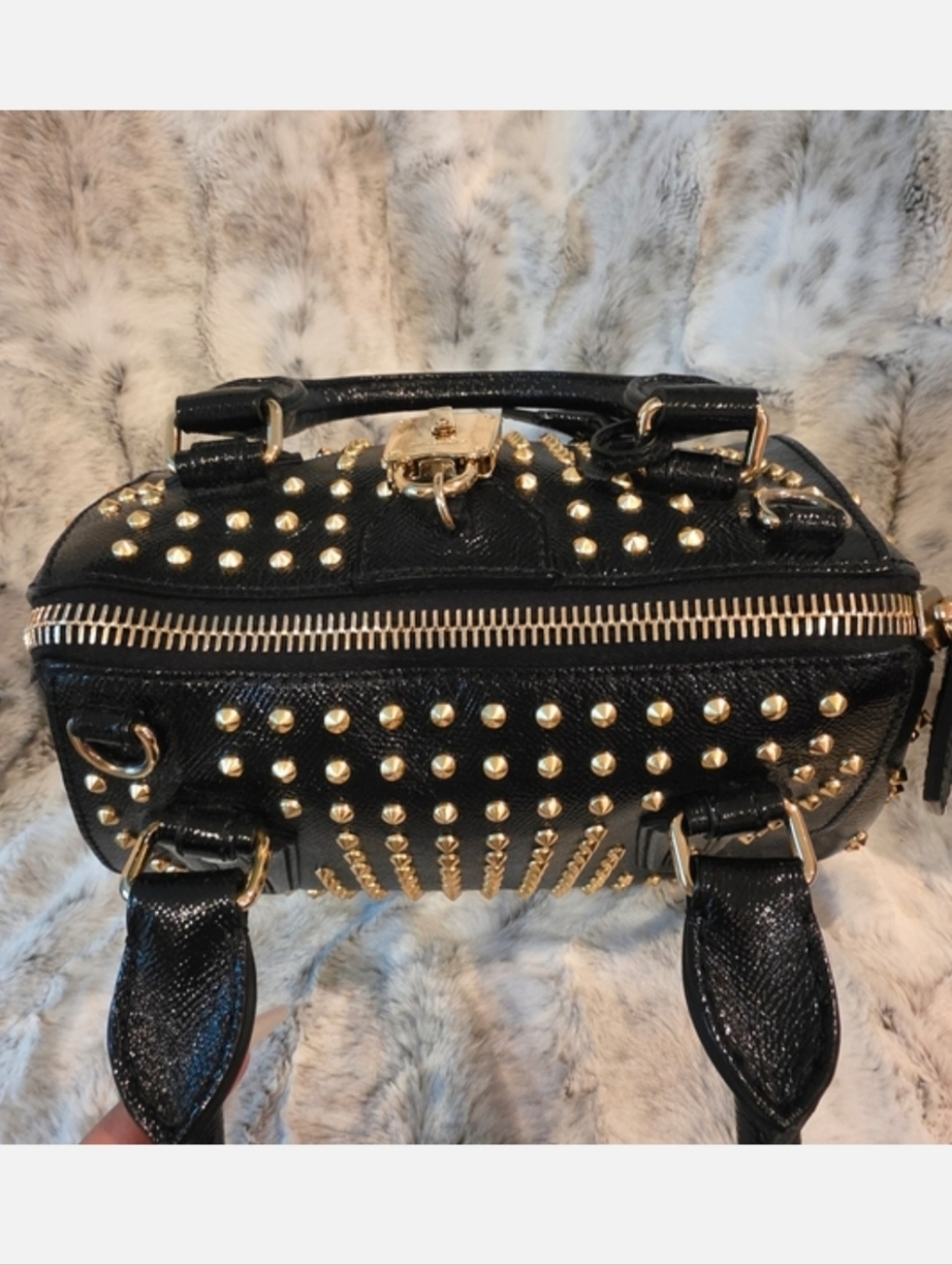 ✨ Burberry LIMITED EDITION Prorsum Blaze Studded Bowling Bag Satchel ✨ - Picture 6 of 16